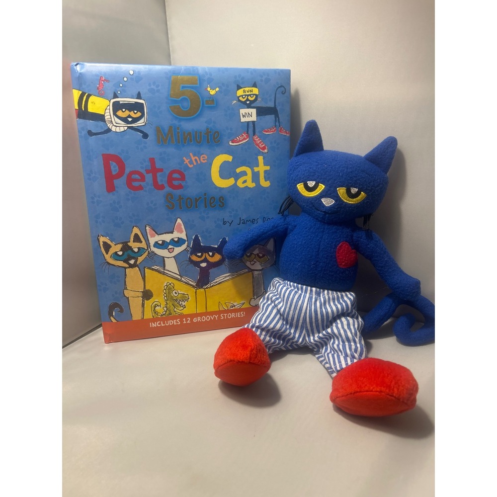 Pete the Cat 5-Minute Stories Hardcover Book and Plush Toy Set James Dean